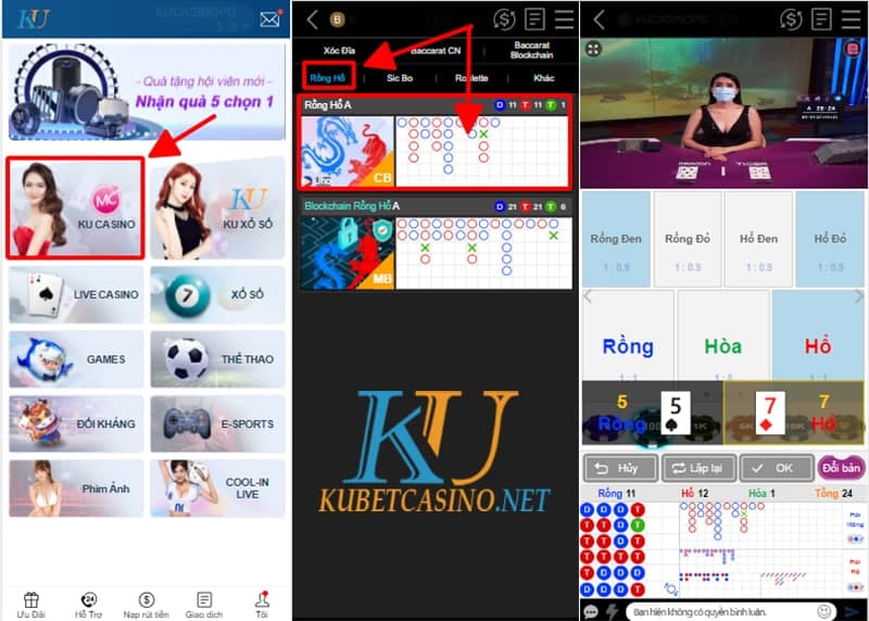 Chơi rồng hổ online kubet